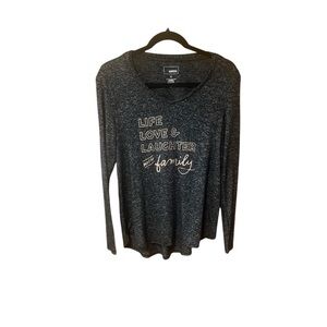 Sonoma Life Love & Laughter Long Sleeve Graphic Tee